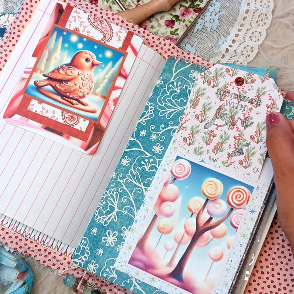 Christmas Gingerbread Junk Journal  Twin Baby Boy " Samuel " - Picture 6 of 12